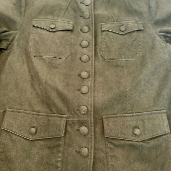 Twiggy green genuine leather jacket size medium - Picture 4 of 9